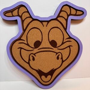 Figment pin board. Handmade board is shaped like the head of Figment